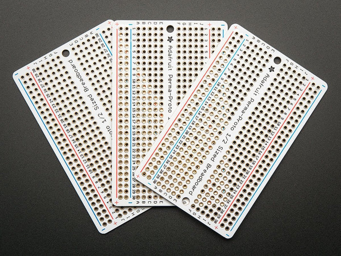 Adafruit Perma-Proto Half-sized Breadboard PCB - 3 Pack! by Adafruit - The Pi Hut