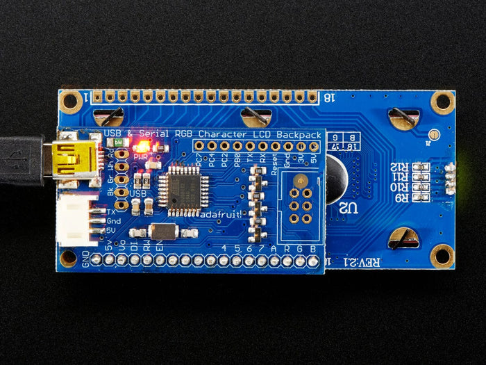 Adafruit USB + Serial LCD Backpack Add-On with Cable by Adafruit - The Pi Hut
