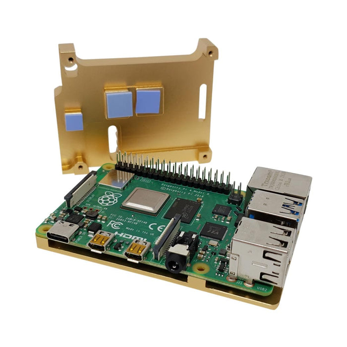 Aluminium Armour - Heatsink Case for Raspberry Pi 4 by The Pi Hut - The Pi Hut