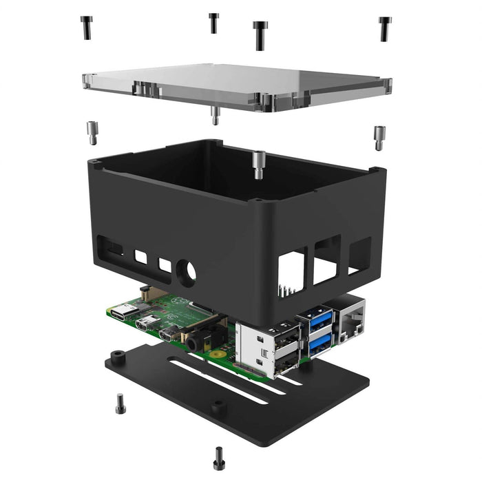 Anidees PRO Extra Tall Raspberry Pi 4 Case - Black [Discontinued] by Anidees - The Pi Hut