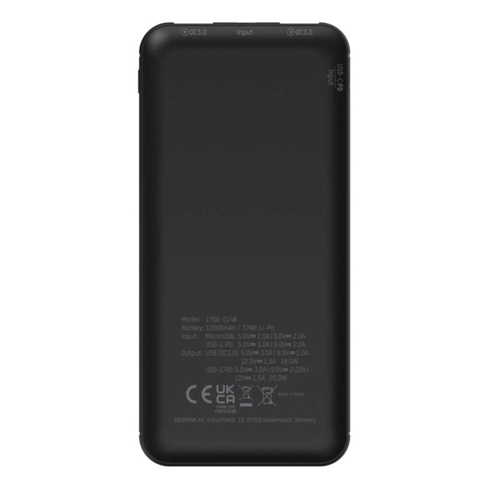 ANSMANN 10,000mAh 20W PD Power Bank by ANSMANN - The Pi Hut