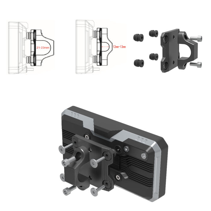 INNOVV N1 Pro Arc bracket disassembled parts and motorcycle handlebar assembly diagram