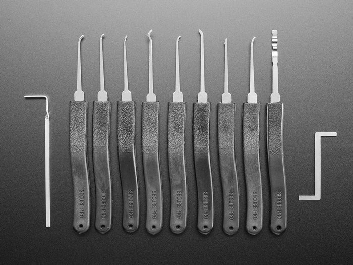 Basic Lock-sport Pick Set - 9 Picks and 2 Wrenches [Discontinued] by The Pi Hut - The Pi Hut