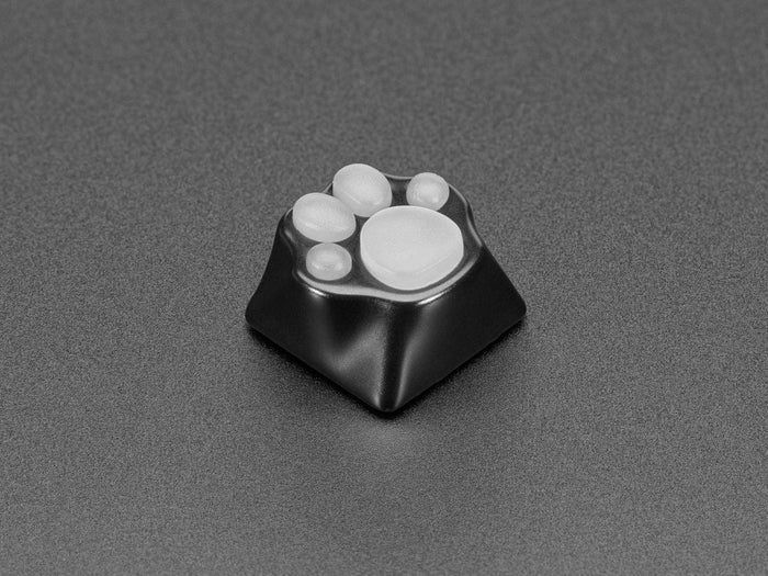 Black Aluminum Kitty Paw Keycap with Translucent Silicone Toes by The Pi Hut - The Pi Hut