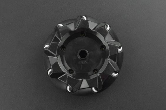Black Mecanum Wheel (97mm) - Left [Discontinued] by DFRobot - The Pi Hut