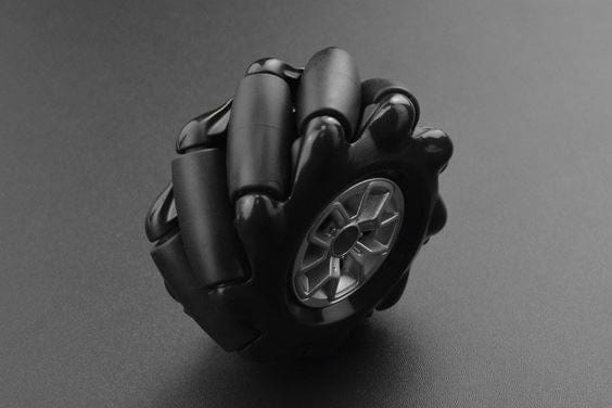 Black Mecanum Wheel (97mm) - Left [Discontinued] by DFRobot - The Pi Hut