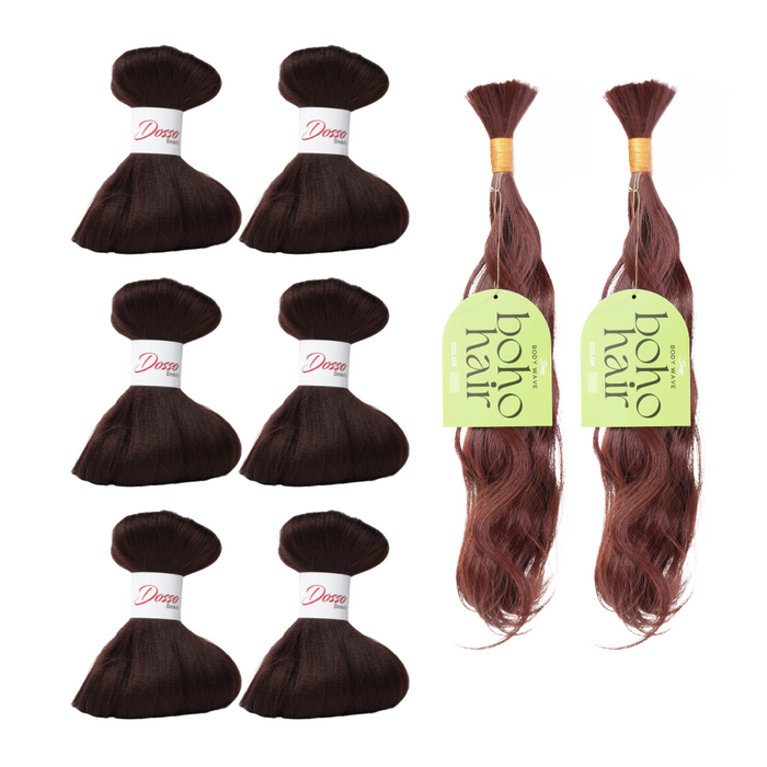 Boho Knotless Braids Bundle (Loose Curl)