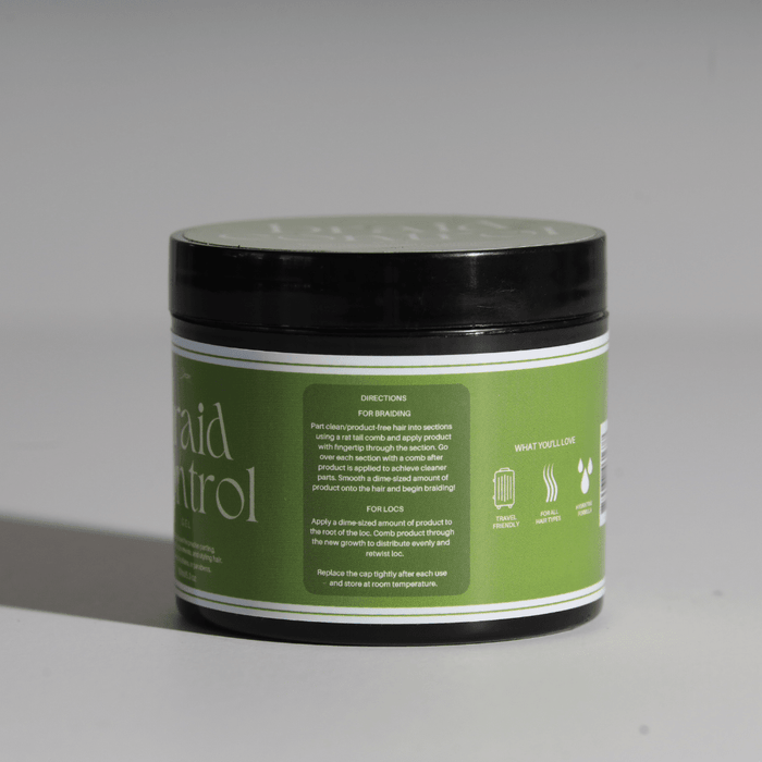 Dosso Beauty braid control gel jar back label with directions for use and product instructions