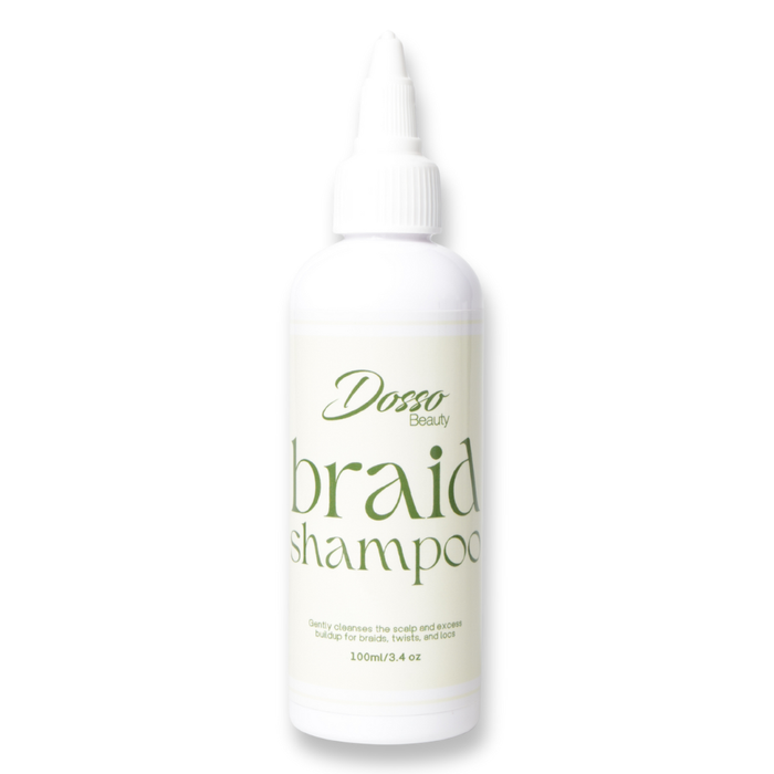 Dosso Beauty braid shampoo bottle on a white background