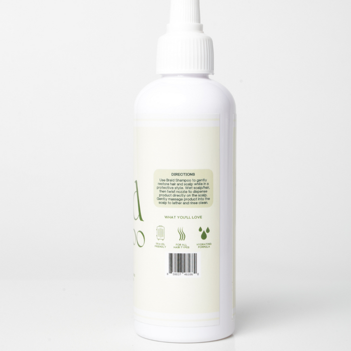White bottle with directions/a label on a white background