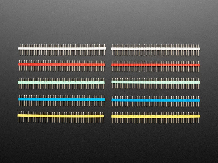 Break-away 0.1" 36-pin strip male header - Rainbow Combo 10 Pack by The Pi Hut - The Pi Hut