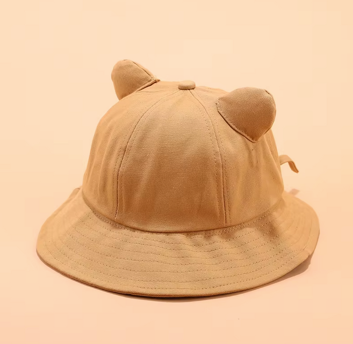 Bucket Hat with Cat Ears - Khaki
