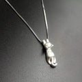 Cat Dangle Necklace - Stainless Steel