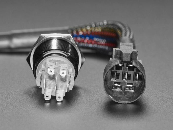 ChromaTek 19mm Rugged Latching Metal Pushbutton with NeoPixel (19-B-L-F1) by The Pi Hut - The Pi Hut