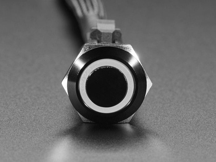 ChromaTek Rugged Metal Pushbutton - 19mm 5V NeoPixel Momentary (19-B-M-F1) by The Pi Hut - The Pi Hut