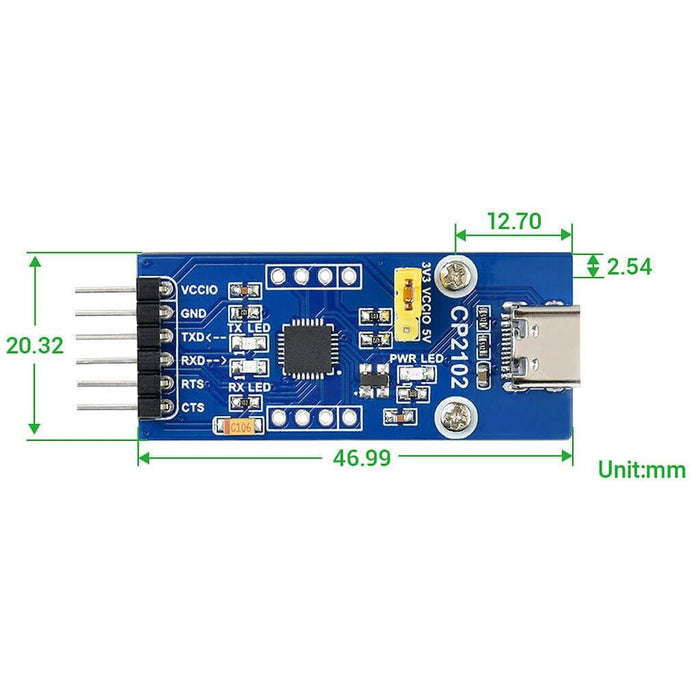 CP2102 USB UART Board (USB-C) by Waveshare - The Pi Hut