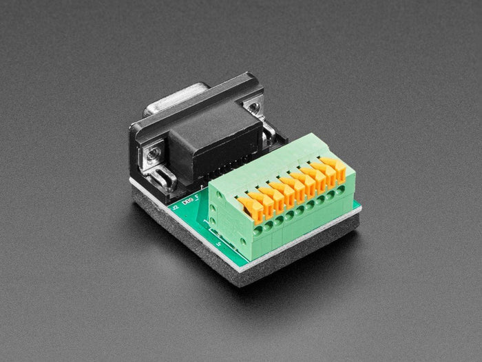 DE-9 (DB-9) Female Socket to Terminal Spring Block Adapter by The Pi Hut - The Pi Hut