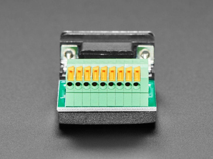 DE-9 (DB-9) Female Socket to Terminal Spring Block Adapter by The Pi Hut - The Pi Hut