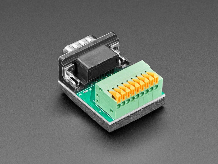 DE-9 (DB-9) Male Plug to Terminal Spring Block Adapter by The Pi Hut - The Pi Hut