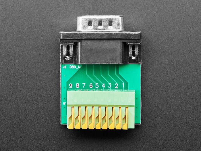 DE-9 (DB-9) Male Plug to Terminal Spring Block Adapter by The Pi Hut - The Pi Hut