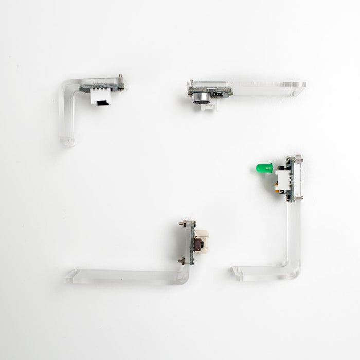 Dexter -  GrovePi & GoPiGo Acrylic Sensor Mount (4pk) [Discontinued] by Dexter Industries - The Pi Hut