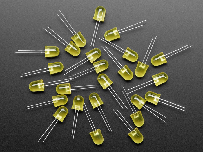 Diffused Yellow 10mm LED (25 pack) [Discontinued] by The Pi Hut - The Pi Hut