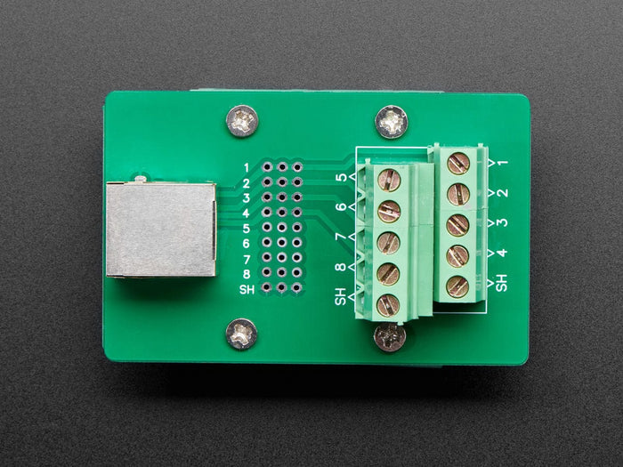 DIN Rail RJ-45 To Terminal Block Adapter (Right Angle Jack) by The Pi Hut - The Pi Hut