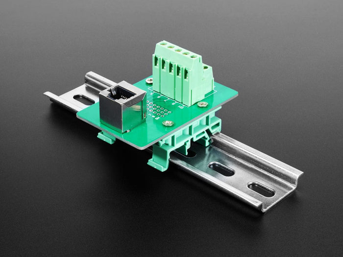 DIN Rail RJ-45 To Terminal Block Adapter (Vertical Jack) [discontinued] by The Pi Hut - The Pi Hut