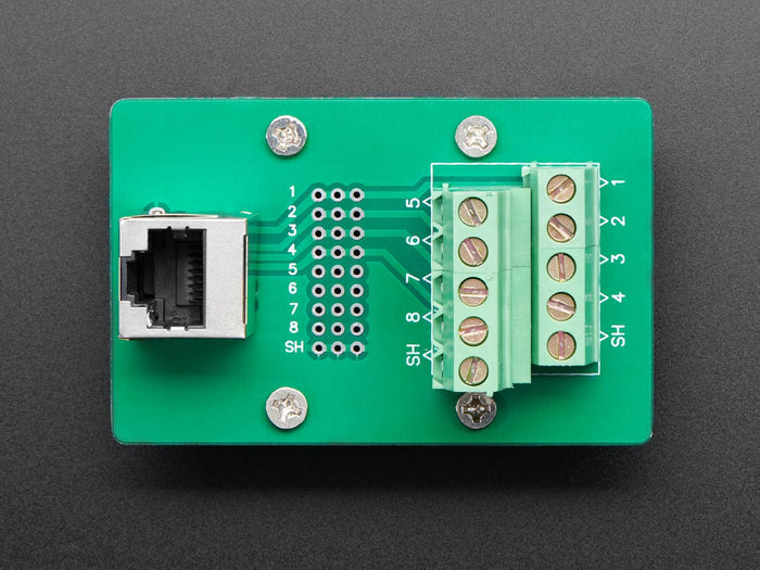 DIN Rail RJ-45 To Terminal Block Adapter (Vertical Jack) [discontinued] by The Pi Hut - The Pi Hut