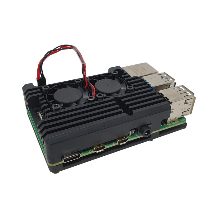 Dual Fan Heatsink Case for Raspberry Pi 4 by The Pi Hut - The Pi Hut