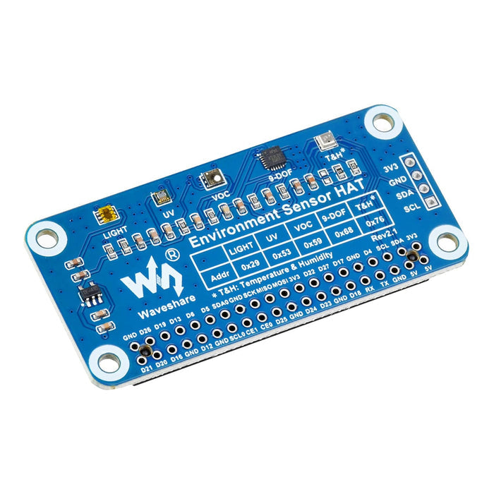Environment Sensor HAT for Raspberry Pi by Waveshare - The Pi Hut