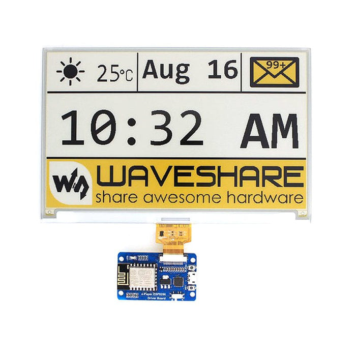 ESP8266 Driver Board for e-Paper e-Ink Raw Panels by Waveshare - The Pi Hut