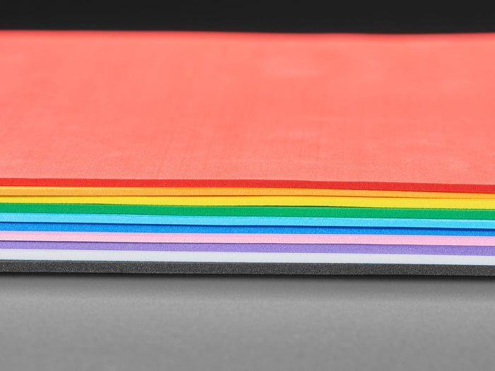 EVA Foam Pack in Rainbow Colors - 2mm thick - 10 sheets [Discontinued] by The Pi Hut - The Pi Hut