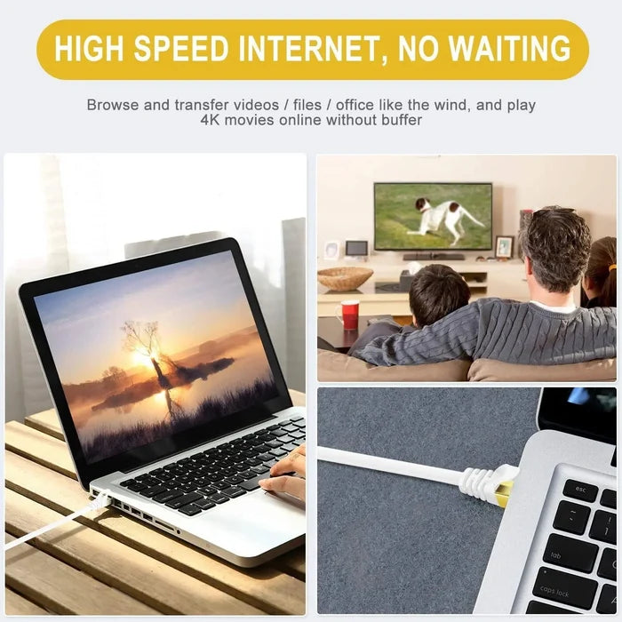 FEDUS Cat6 Flat Ethernet Cable, Multicolour Pack of 5, High-Speed 250MHZ/1 Gigabit Speed UTP LAN Cable Network Internet Cable RJ45 Cable LAN Wire, Patch Computer Cord Gigabit Category 6 FEDUS