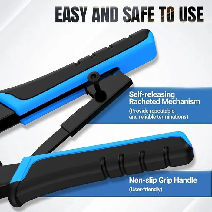 FEDUS Ethernet Crimp Tool, Cat5, Cat5e, Cat6 Crimping tool for UTP 8P/RJ45 and 6P/RJ12 4P/RJ11 connectors Crimp, Cut, Strip Tool, Professional Network Crimper, Cutter Stripper, Network Wire Stripper Black FEDUS