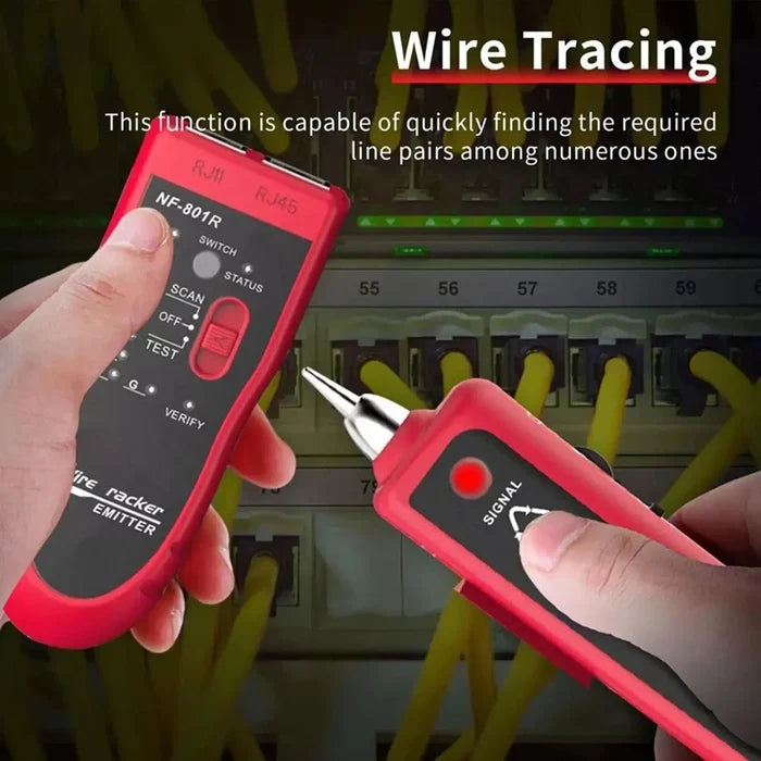 FEDUS Lan Tester with Wire Tracker, LAN Network Cable Tracer, Cable Tracker Line Finder, RJ11 RJ45 Line Finder Cable Tester for Network Ethernet cable, Phone Telephone Line & Continuity Checking FEDUS