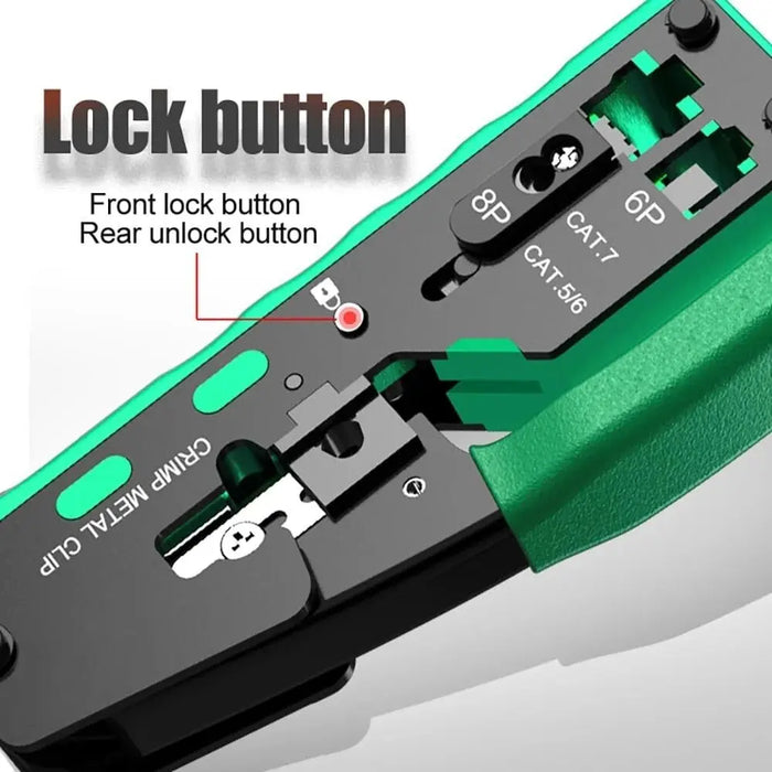 FEDUS RJ45 Crimp Tool Pass Through Ethernet Crimper Tool Kit All-in-One for STP UTP Cat5 Cat5e Cat6 Cat7 Cat8 Crimping Tool Kit Wire Stripper/Wire Cutter for RJ45 RJ11/12 6P/8P FEDUS