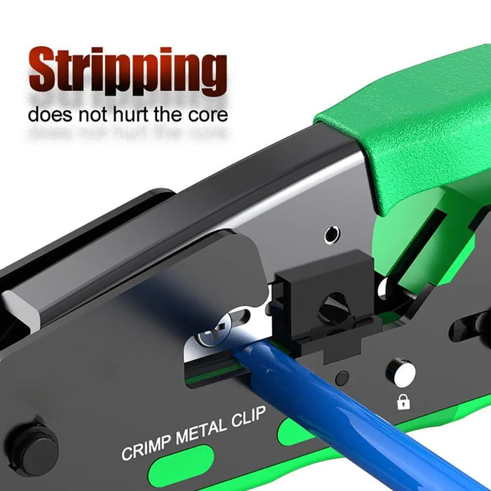 FEDUS RJ45 Crimp Tool Pass Through Ethernet Crimper Tool Kit All-in-One for STP UTP Cat5 Cat5e Cat6 Cat7 Cat8 Crimping Tool Kit Wire Stripper/Wire Cutter for RJ45 RJ11/12 6P/8P FEDUS