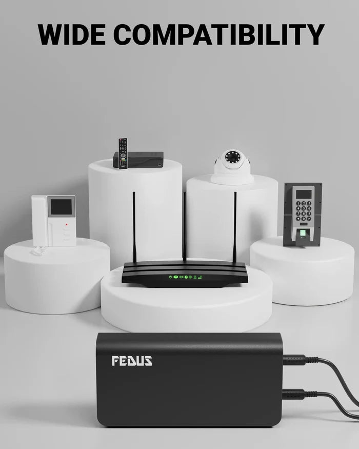 FEDUS UPS For Wifi Router, Router UPS 12V Mini Inverter UPS For Wifi Router Broadband Modem Power Backup Upto 5 Hours For Jio Airtel Xtreme Intercom, Set-Top Box, Alexa, Mini Camera, 24 Month Warranty Cheeku Technologies