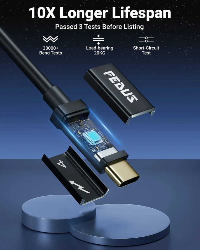 FEDUS USB 4 Cable Thunderbolt 4 Cable 40Gbps 240W [8K@60Hz 4K@144Hz] 100W PD 3.1 Fast Charging Type C Cable USB C to USB C Cable USB C Display Cable Compatible with iPhone 15 Pro, MacBook, eGPU, SSD Cheeku Technologies