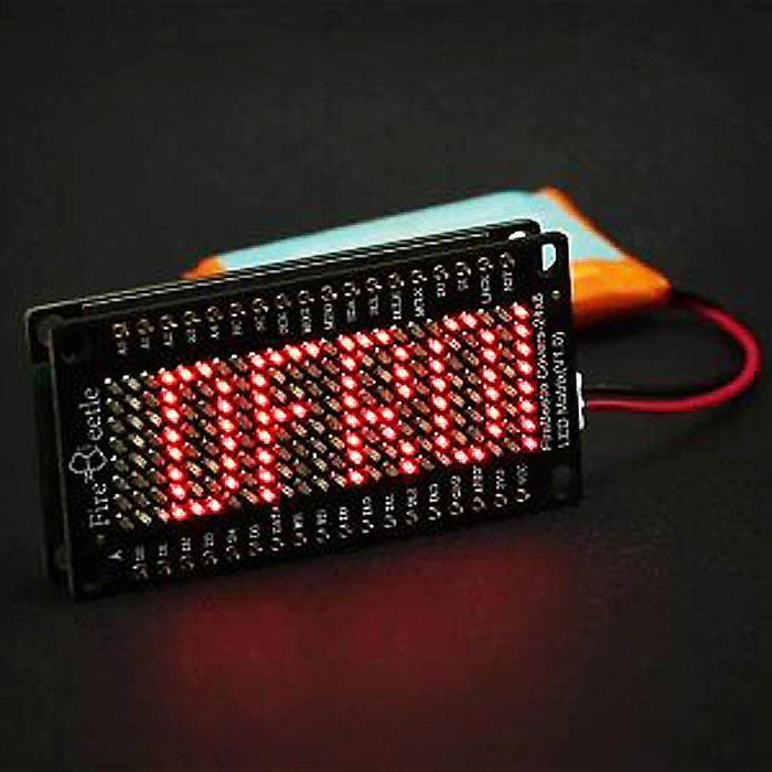 FireBeetle Covers - 24×8 LED Matrix (Red) [Discontinued] by DFRobot - The Pi Hut
