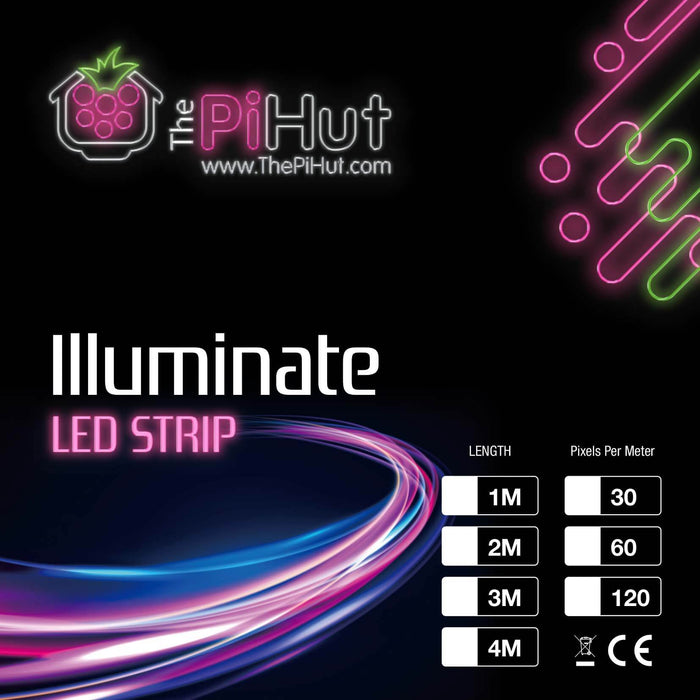 Flexible RGB LED Strip (DotStar/APA102/SK9822 Compatible) - 60 LED/Metre by Illuminate - The Pi Hut