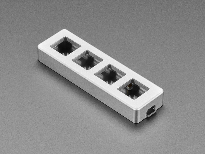 Four Key Silver Aluminum Keypad Shell Enclosure (MX Compatible Switches) [Discontinued] by The Pi Hut - The Pi Hut