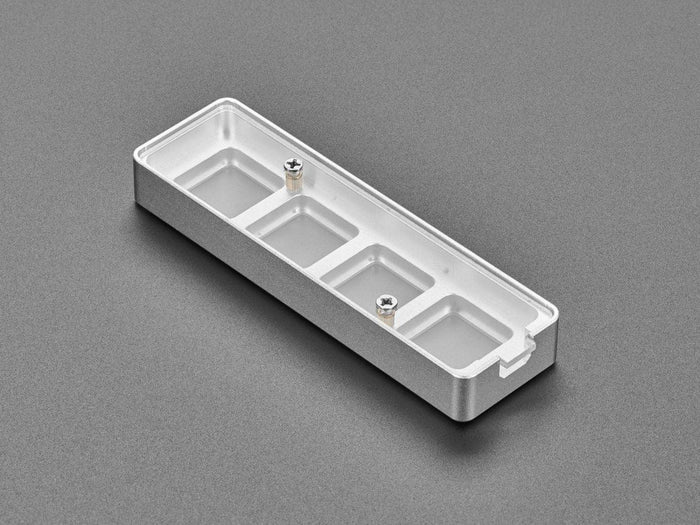 Four Key Silver Aluminum Keypad Shell Enclosure (MX Compatible Switches) [Discontinued] by The Pi Hut - The Pi Hut