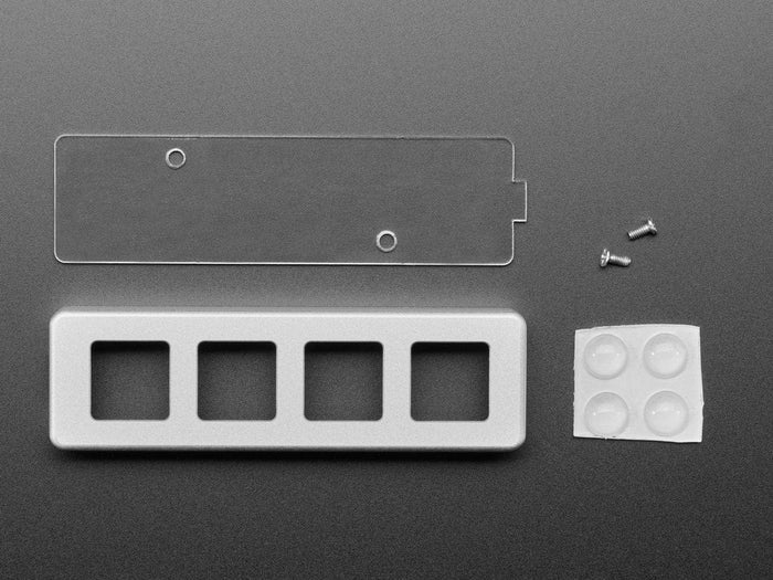 Four Key Silver Aluminum Keypad Shell Enclosure (MX Compatible Switches) [Discontinued] by The Pi Hut - The Pi Hut