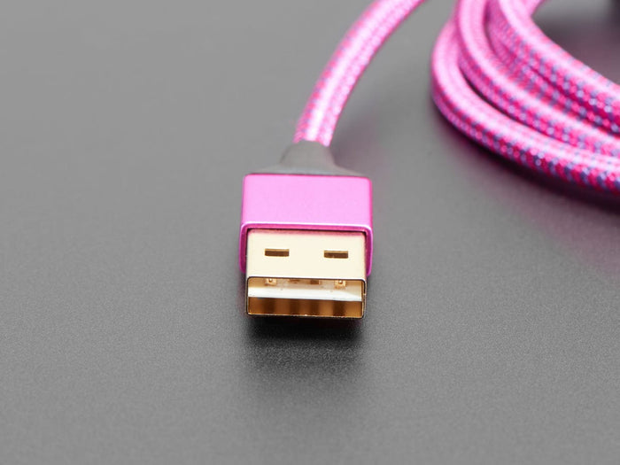 Fully Reversible Pink/Purple USB A to micro B Cable - 1m long [Discontinued] by The Pi Hut - The Pi Hut