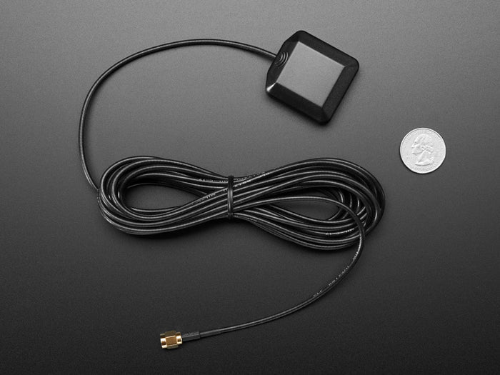 GPS Antenna - External Active Antenna - 3-5V 28dB 5 Meter SMA by The Pi Hut - The Pi Hut