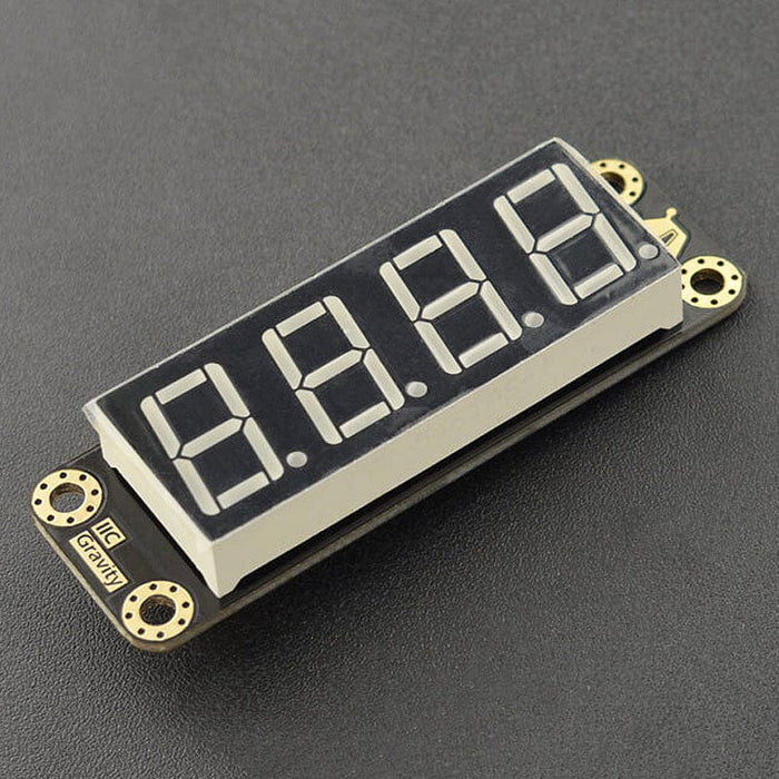 Gravity: 4-Digit Red Seven-Segment LED Display Module by DFRobot - The Pi Hut
