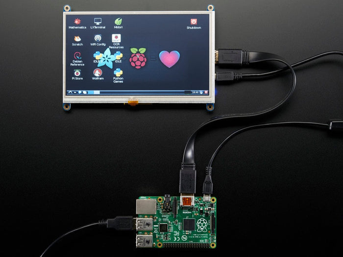 HDMI 7" 800x480 Display Backpack - With Touchscreen [Discontinued] by Adafruit - The Pi Hut