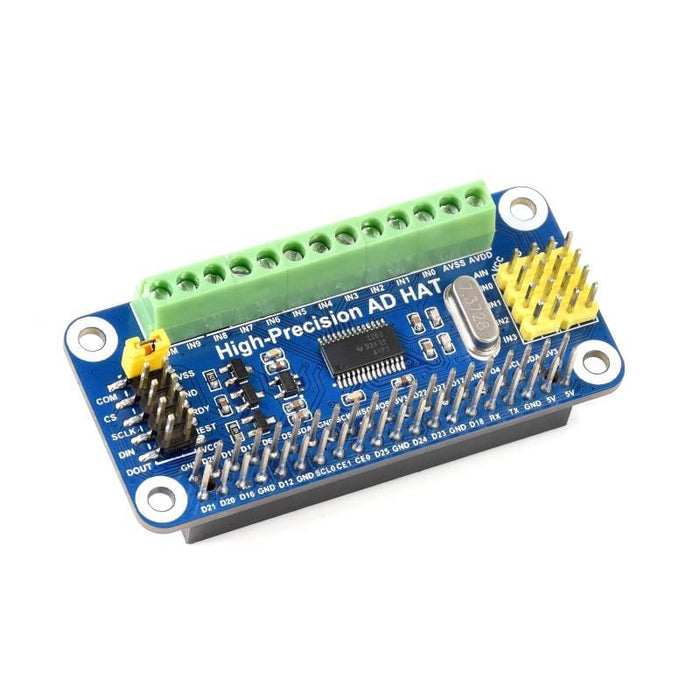 High-Precision ADC HAT For Raspberry Pi (10-Channel 32-Bit) by Waveshare - The Pi Hut
